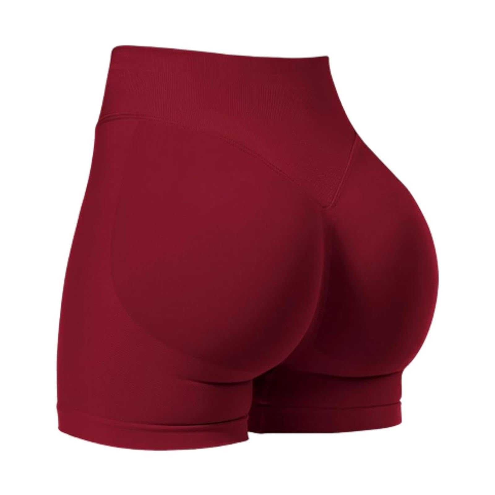 Yoga Shorts High Waisted Soft Workout Gym Shorts for Running L Wine Red|Clothing, Shoes & Accessories | Womens Clothing | Shorts-image-33