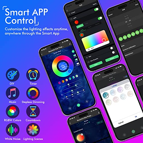 Rossetta Galaxy Projector, Star Projector Galaxy Light Projector For Bedroom, Starlight Projector With Bluetooth Speaker And White Noise, Night Light For Kids Adults Home Thealter, Ceiling, Room Decor #TOP5