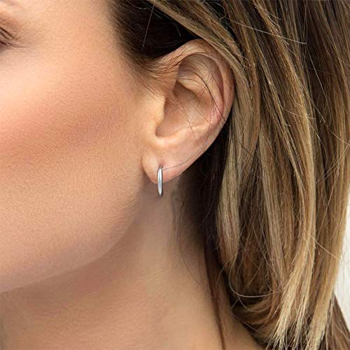 Surgical Stainless Steel Hoop Earrings - Endless Small Hoop Earrings Set For Men Women, Hypoallergenic Tragus Earrings(8/10/12Mm) #TOP3