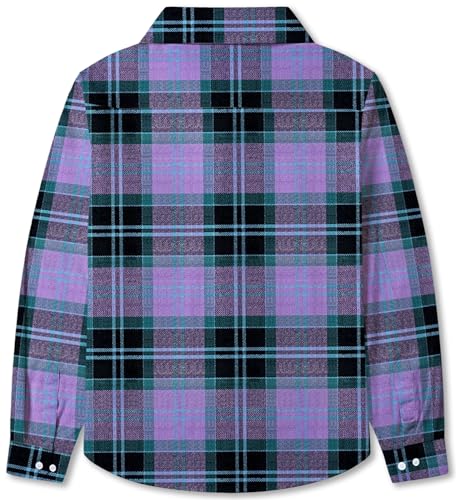 Image of SANGTREE Women and Girls Long Sleeve Flannel Casual Button Down Plaid Shirt