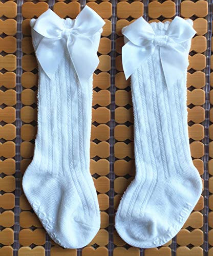 Qandsweet Baby Girl Knee-High Socks Toddlers Bow Stockings Newborn Infant Non-Slip Sock thumb #4