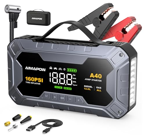 Amazon | AIMAPOW ジャンプスターター 空気入れ 8000A 160PSIエア