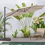 BLUU SYCAMORE 10 FT Square Cantilever Patio Umbrella, Aluminum Outdoor Offset Umbrella with UV Prote