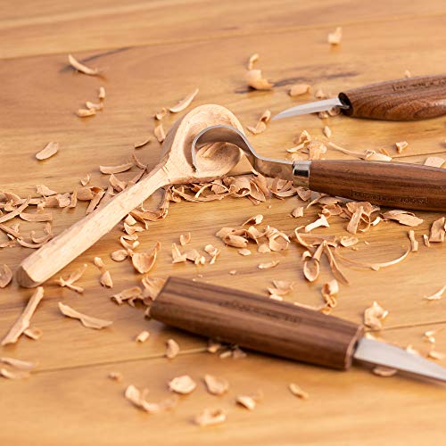 Elemental Tools Wood Spoon Carving Knife: Hook Knife Wood Carving Tool for Spoon, Kuksa Cup and Bowl Carving- 65mn Steel Spoon Carving Knife - Great Curved Knife for Beginners to Expert Craftsmen