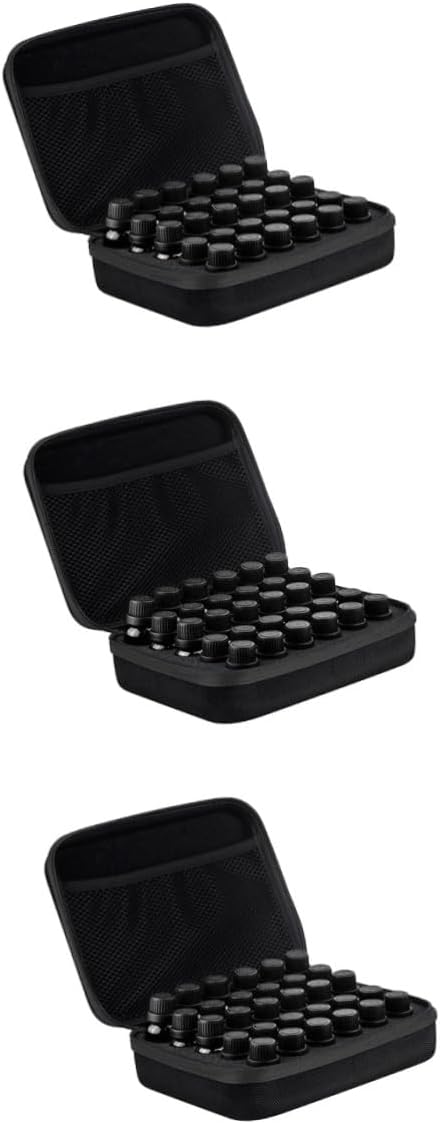 Didiseaon 3pcs Bottle Storage Case Portable Organizer for Travel Black Holder Zipper Design Shockproof and Drop Fits to Bottles