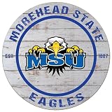 KH Sports Fan Morehead State Eagles Weathered Circle Sign, 20x20 Inches, Eagles Decor for Dorm Room, Fan Cave, Living Room; Display Your Team Spirit with This Morehead State Eagles Wall Art