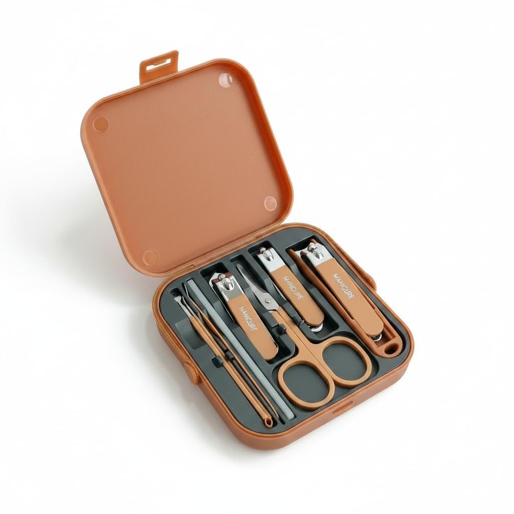 8-in-1 Nail Clipper Set for Men & Women Professional Manicure & Pedicure Kit Premium Stainless Steel Nail Cutter Set with Scissors, Tweezers, Earpick & Compact Travel Case-picture-28