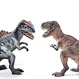 JR PARK Dinosaur Toys Set, 8.5" Large Giganotosaurus & 8.5" t-rex for Boys Girls, Realistic Dinosaur