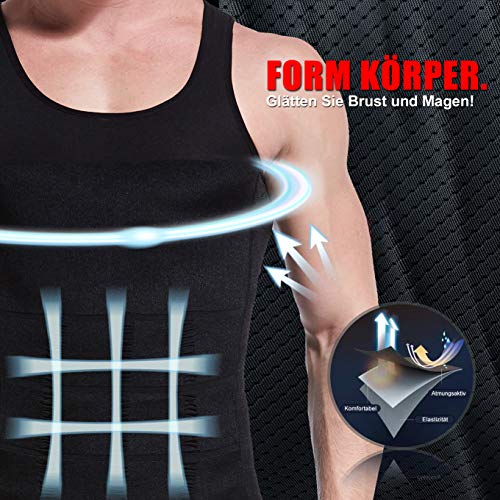 VENI MASEE Men es Body Shaper Schlankheits Weste, Männer elastische Formung Weste thermische Kompression Basisschicht schlank Kompression Muskel-Tank Shapewear