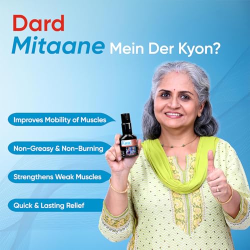 Image of OZONE KWIK Pain Relief Oil with Cinnamomum & Mahanarayan Oil | Ayurvedic Pain Relief Oil | For Joint, Back, Knee, Shoulder & Muscle pain | 50ml (Pack of 1)