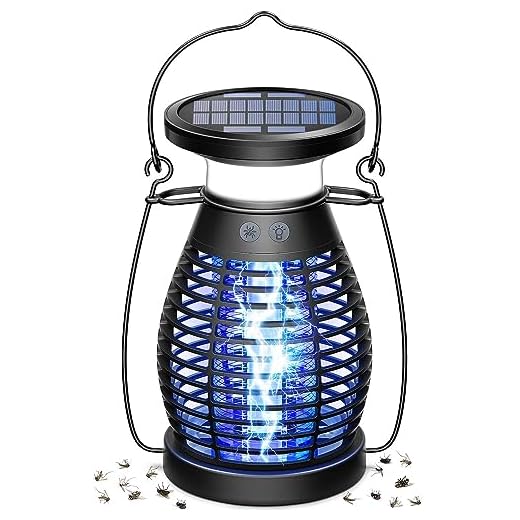 Burlan Solar Bug Zapper Outdoor & Indoor, Cordless Mosquito Zapper Rechargeable Waterproof Fly Zapper for Camping, Home, Patio, Backyard, Kitchen