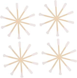 FRCOLOR Cotonetes 100 Peças De Bambu Branco Cotonetes De Ponta Dupla Cotonetes Descartáveis Cotonetes De Algodão Para Limpeza Cotonetes De Ponta Dupla Bola De Algodão De Cabeça Dupla