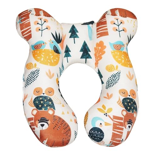 Image of Gordon Baby Head Shaping Pillow for New Born - Neck and Shoulder Support Pillow Ultra-Soft Heart Printed Head Shaper Pillow-P (Multicolor 1)