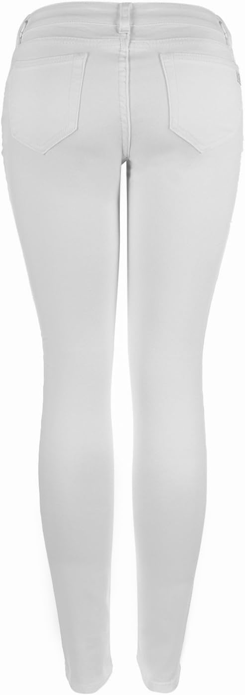2LUV Women's Stretchy 5 Pocket Skinny Jeans White 13 - Image 7