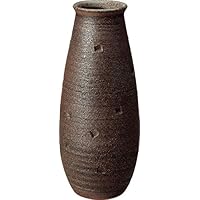 Shigaraki Ware 504-02 Flower Vase, Black Silver Color, Width 6.3 x