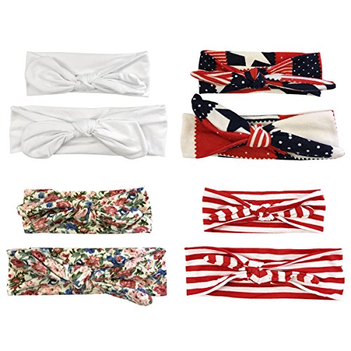 Bowbear Mom and Me - Fascia per capelli annodata per il giorno dell'indipendenza
