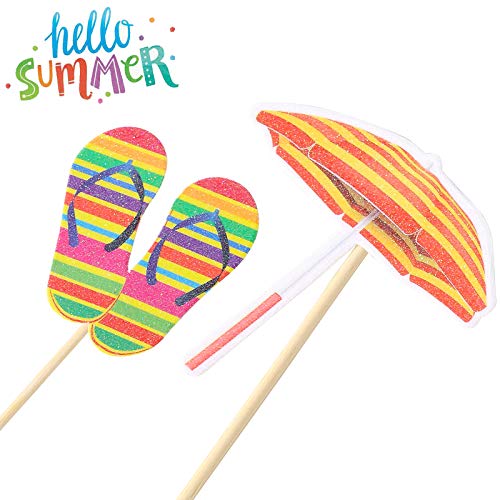 36Pcs Hawaii Theme Party Decoration,Summer Pool Beach Party Cupcake Topper #TOP4
