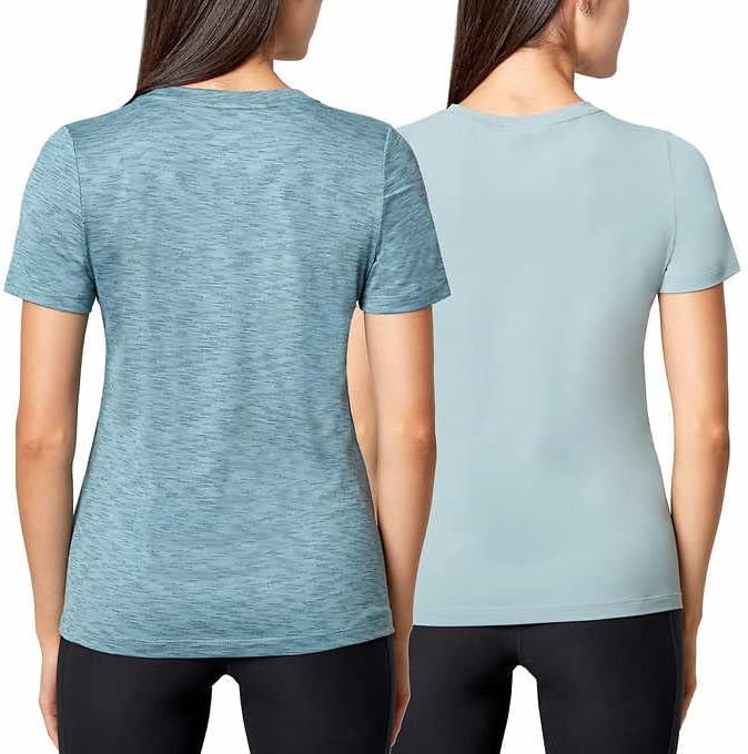Mondetta Women's Top Size S Ladies' Printed & Solid 2Pack Tee Green at