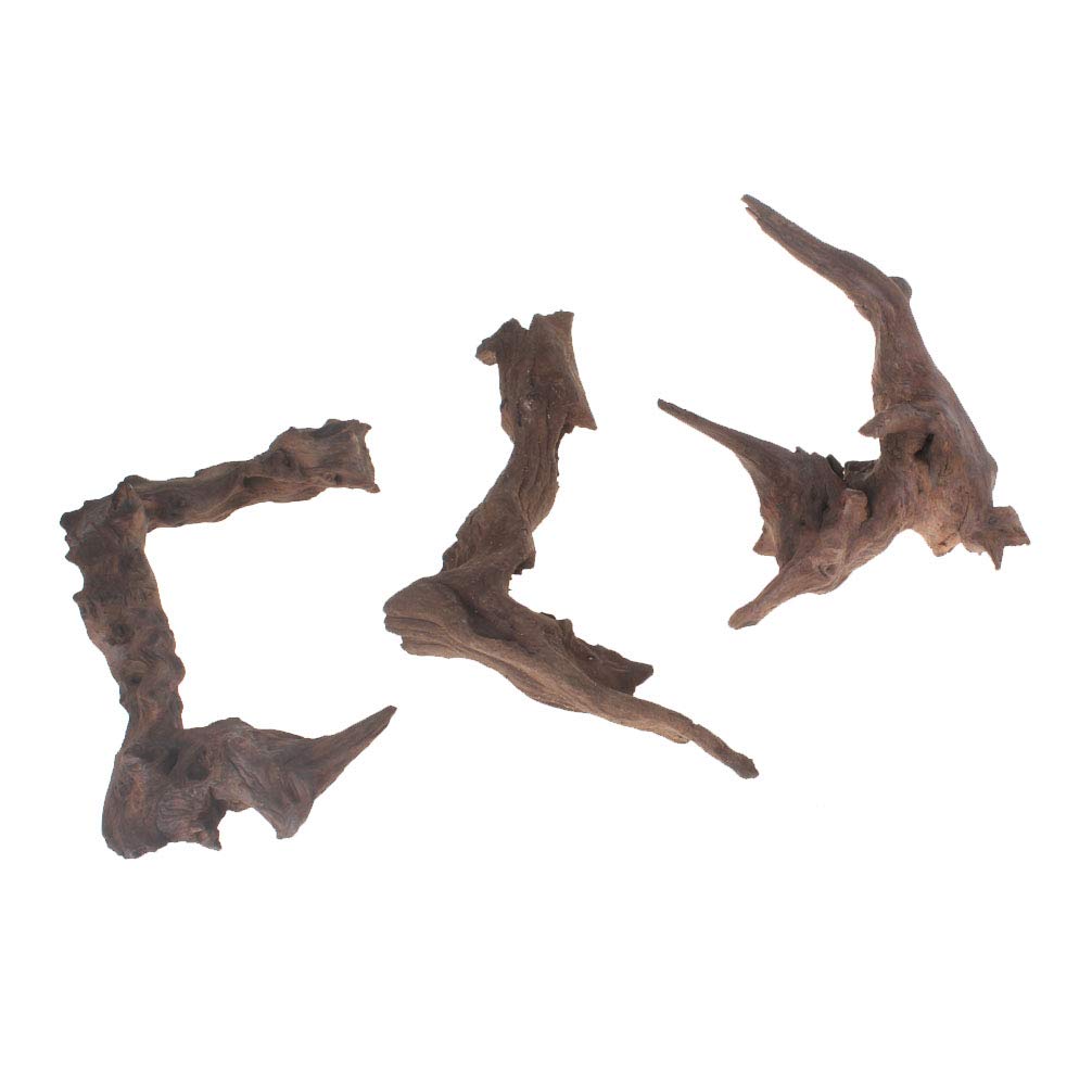 EmoursTM Madera hundible, madera a la deriva decorativa para acuarios (S/M - paquete de 3)