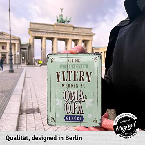 Oma & Opa Blechschild Wanddeko | Lustiger Großeltern Spruch | Vintage Design 30x20cm
