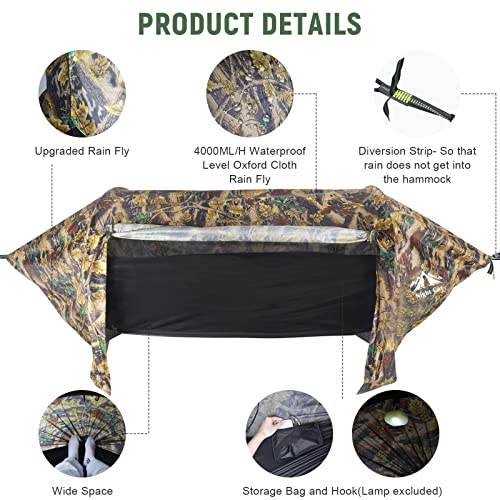 Night Cat Camping Hammock Tent With Mosquito Net And Rain Fly 1-2 Persons Backpacking Bivvy Ground Tent With Tree Strap Swing Heavy Rain Waterproof Lightweight 440Lbs #TOP2