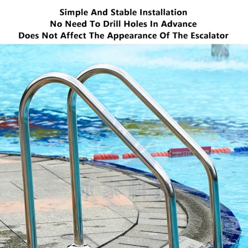 Escalera para piscina de acero inoxidable 2 peldaños miniatura 6