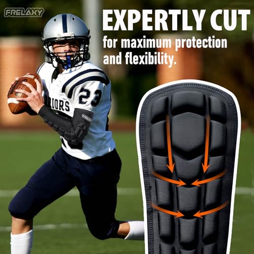 image for Frelaxy Padded Elbow Forearm Sleeves 2 Pack Compression Crashproof Arm