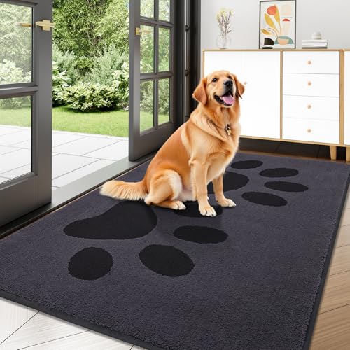 Buganda Dog Door Mat for Muddy Paws 47x32, Absorbent Doormat for Inside