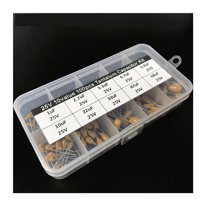 Condensateur au tantale 25V assortis 100pcs avec coffret compartimenté