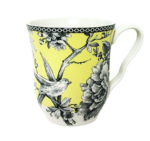 222 Fifth Adelaide Yellow Coffee Mugs, Set of 4