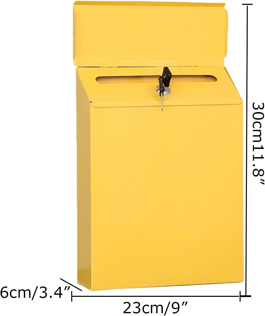 Wall Mount Locking Mailbox,Weatherproof Drop Mail Box Medium Capacity Galvanized Steel Cover Rust-Proof Metal Simple Post Box