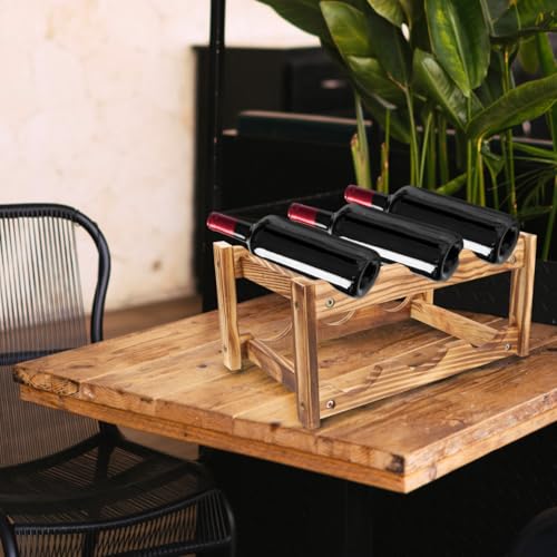 Soporte para botellas de vino de madera carbonizada para 6 botellas miniatura 4