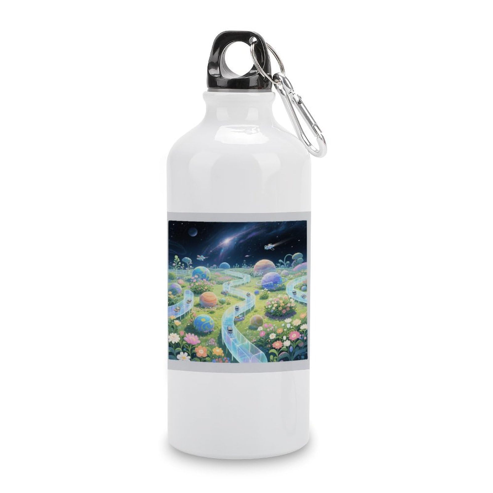 Fekiloot Style Interstellar Garden Aluminum Water Bottle Travel Tumbler Reusable Lightweight Outdoor Sports Water Bottles For Gym Sports Camping Hiking Fishing600ml