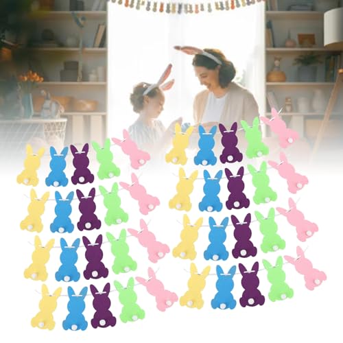 Banner Em Forma de Coelhinho da Páscoa, Favorece Banner de Feltro de Páscoa Macio e Reutilizável que