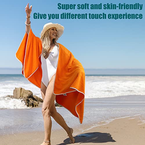 Samsier Oversized Beach Towel, Extra Large Pool Towel 35”X71”, Solid Beach Recliner Cover, Soft Quick-Dry Outdoor Shawl, Summer Ideal Gift For Family & Friend (Orang, 1 Packs) #TOP3
