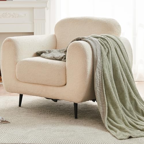 Image of EMME Muslin and Fleece King Blanket Reversible - 108 inch*90 inch Sage Green Soft Warm Throw Blankets for Couch Bed Picnic Travel Bed