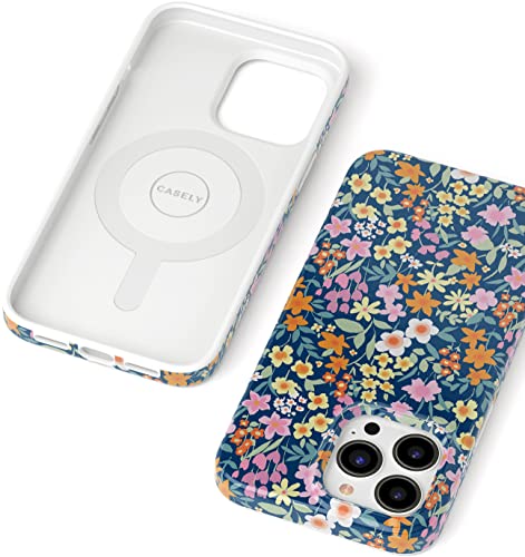 Casely Floral Iphone 12/12 Pro Case - Navy Bloom, Protective, Camera Lens Protection #TOP5