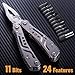 24-in-1 Multitool with Knife, Pliers & 11 Bits Sharp Stainless Steel - Multi Tool for Men - Ideal Gear with Tools for Camping Hiking, Survival, EDC - Best Gifts for Dad Husband Boyfriend 2238