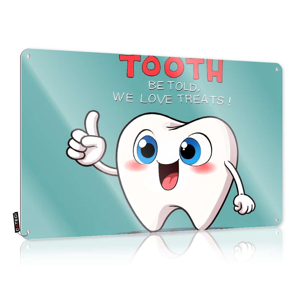 Tooth: Be Told, We Love Treats! Farmhouse Signs Door | Rustic Guard Decorative Wall Art(20X30CM)