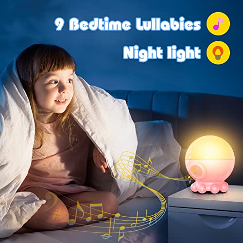 Night Light Projector,Ocean Star Night Light For Kids Room,Dinosaur Toys With 360° Rotation,Remote And Timer,3 Projection Films,17 Light Modes,9 Lullaby Songs,Birthday Christmas Gifts Kids Toys-Pink #TOP3