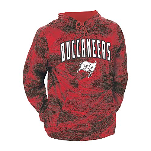 Zubaz NFL Men's All-Over Static Print Hoodie, Tampa Bay Buccaneers, Medium