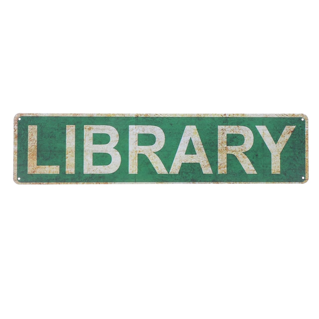 UKCOCO Vintage Library Sign Decor Weatherproof Tin Plaque for Book Lovers Artistic Wall Decoration for Outdoor Reading Rooms Cafes and Garages Versatile Fine Craftsmanship
