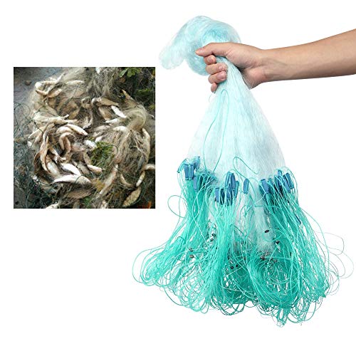 Honghong Filet de pêche, Filet de pêche Professionnel de 50 m, Filet de pêche Durable, Excellent Travail léger de Haute qualité pour l'eau Douce d'eau salée Facile à Utiliser(4 Fingers)