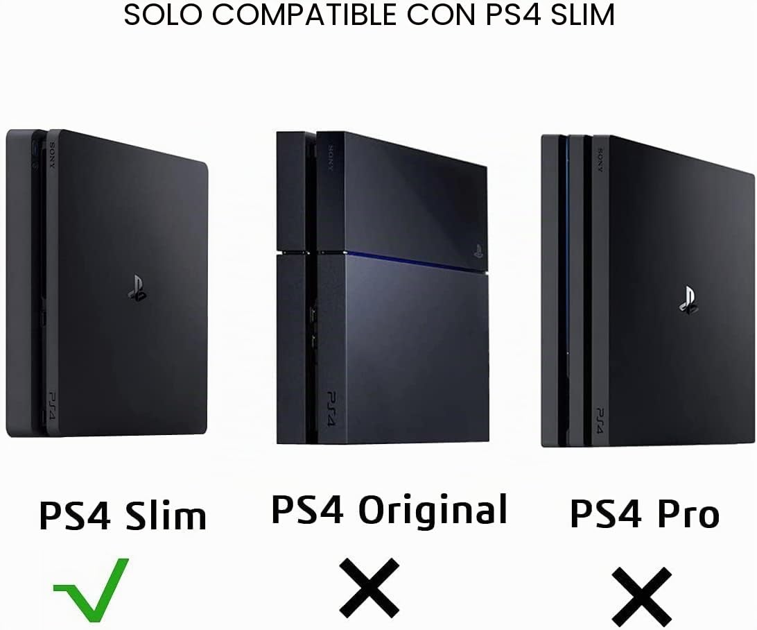 Monzlteck Soporte de Pared para PS-4 Slim, Cerca o detrás de TV, Ahorro de Espacio, Personalizado para Adaptarse Perfectamente a PlayStation4 Slim, fácil de Instalar