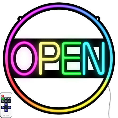 Ggk Neon Open Sign For Business Multicolors Dynamic Color Changing Open Business Sign Dimmable Smart Control Open Signs For Stores, Shops, Offices, Restaurants, Studios, Retail Window (Multicolors) #TOP4