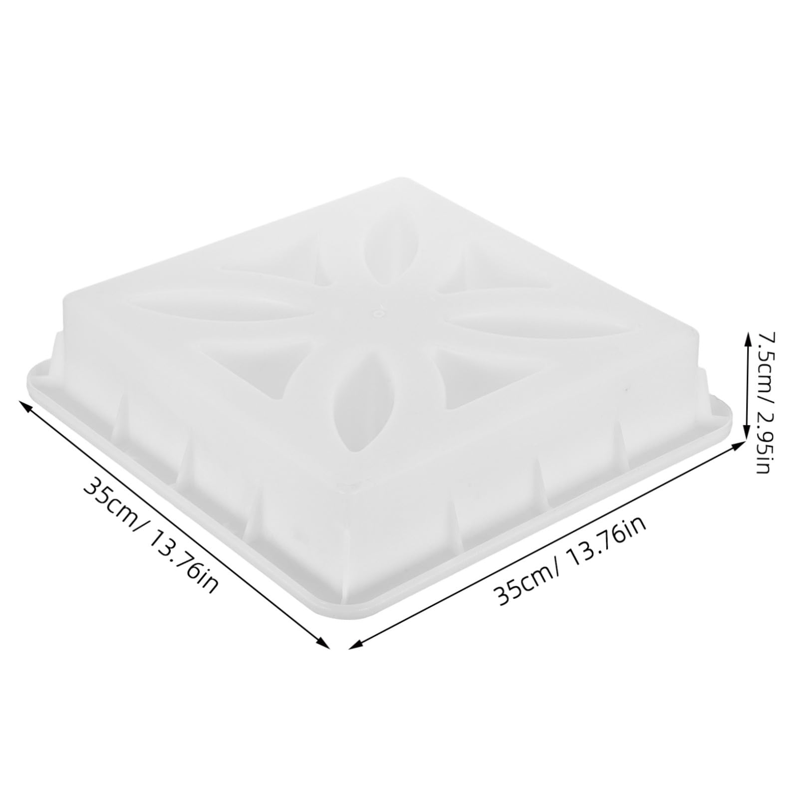 Sewroro Molde para Ladrillos Huecos de Hormigón, Molde de Ladrillo de Hormigón, Plástico Blanco, 35x35x7,5cm, Reutilizable, para Jardinería y Paisajismo Exterior