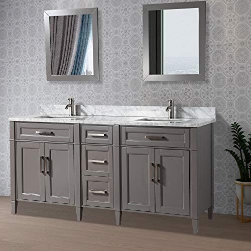 Amazon Com Vanity Art 72 Inches Double Sink Bathroom Vanity Set Carrara Marble Stone Top Dove Tailed Drawers Soft Closing Doors Under Mount Rectangle Sink Cabinet With Free Mirrors Va72 Dg Tools Home Improvement Amazon Com Vanity Art 72 Inches Double Sink Bathroom Vanity Set Carrara Marble Stone Top Dove Tailed Drawers Soft Closing Doors Under Mount Rectangle Sink Cabinet With Free Mirrors Va72 Dg Tools Home Improvement