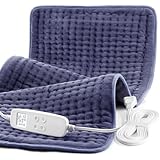 VAAGHANM Heating Pad: 33 x 17 inches Electric Heating Pad for Back -Extra Large Heat Pad for Shoulder/Neck/Knee/Arms - Upgraded 6 Timer & 6 Temperature Controller -Auto Shut Off