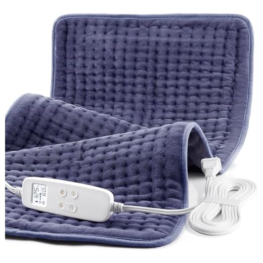 Heating Pad for Back Pain and Cramp Relief, Extra Large 17" x 33" Size Electric Heating Pad for Shoulder Neck Pain with 6 Temperature Level and 6 Timer Settings Auto Shut Off