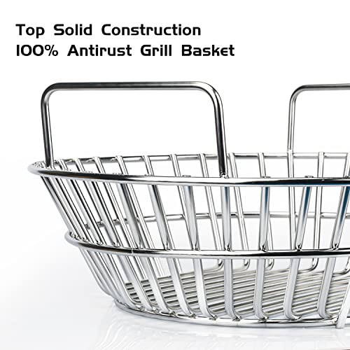 Charcoal Basket,14 Inches Stainless Steel Ash Basket Big Green Egg Accessories, Grill Ash Basket Fits For Big Green Egg Large #TOP3